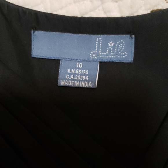 Black silk cocktail dress sz 10 - Picture 5 of 6